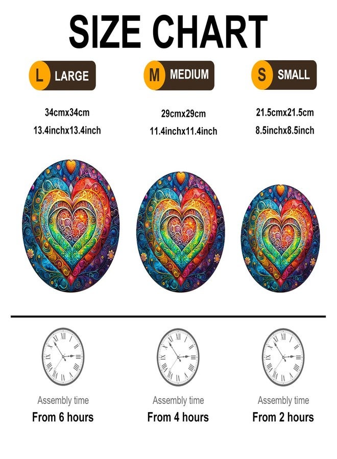 AEEKDOOK Wooden Puzzles for Adults - Mandala Heart Wood Puzzles Adult - Unique Animal Shape Wooden Jigsaw Puzzles for Adults - Birthday Gifts for Puzzle Lovers, Family (S - 8.5 * 8.5in - 100 Pieces) - Image 5
